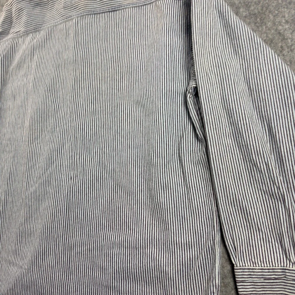 Vintage Levi's Shirt Men's Large Blue White Striped Denim Work Engineer Chore